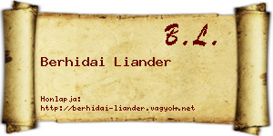 Berhidai Liander névjegykártya